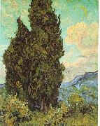 Vincent Van Gogh Cypresses oil on canvas